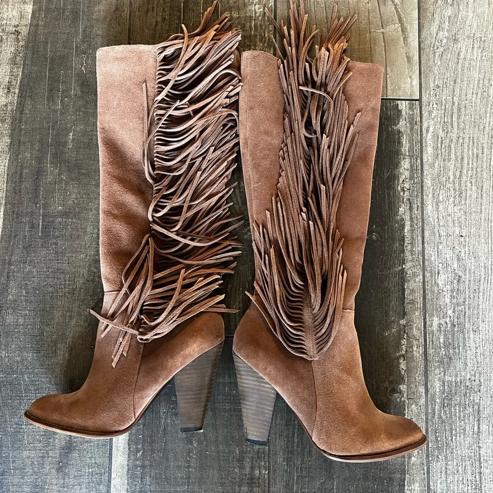 Fringe Knee High Boots - Picture 2 of 5